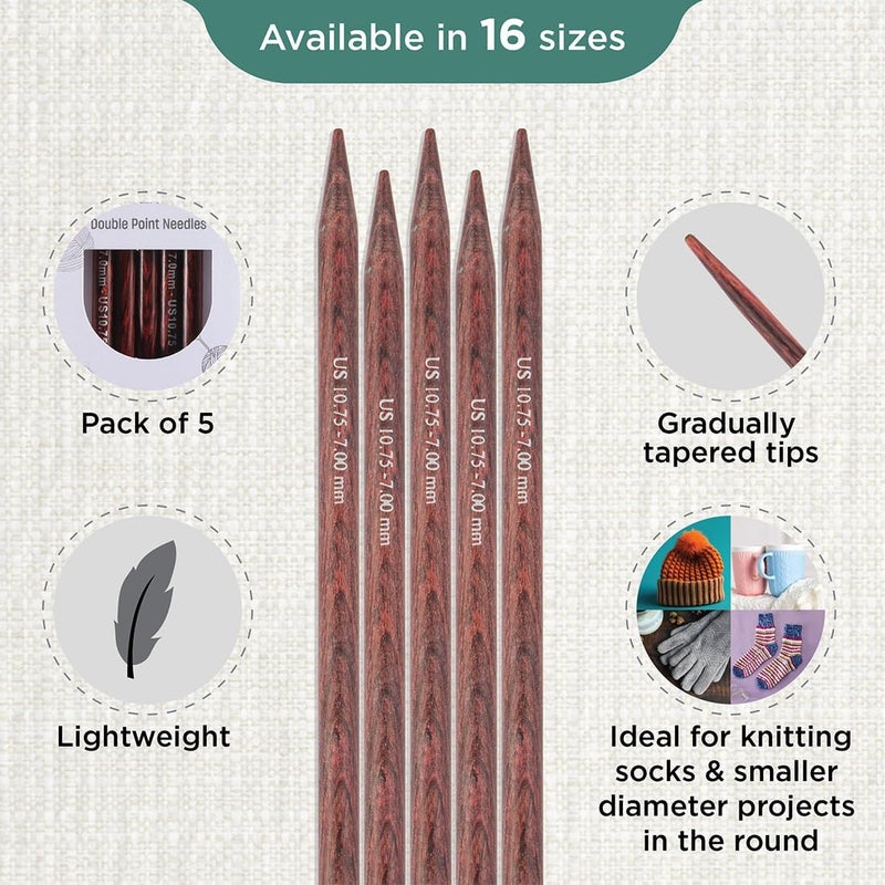 Knit Pro Dreamz Double Pointed Needles 5" (12.5cm) | US Size 10.75 (7mm) - Image 3